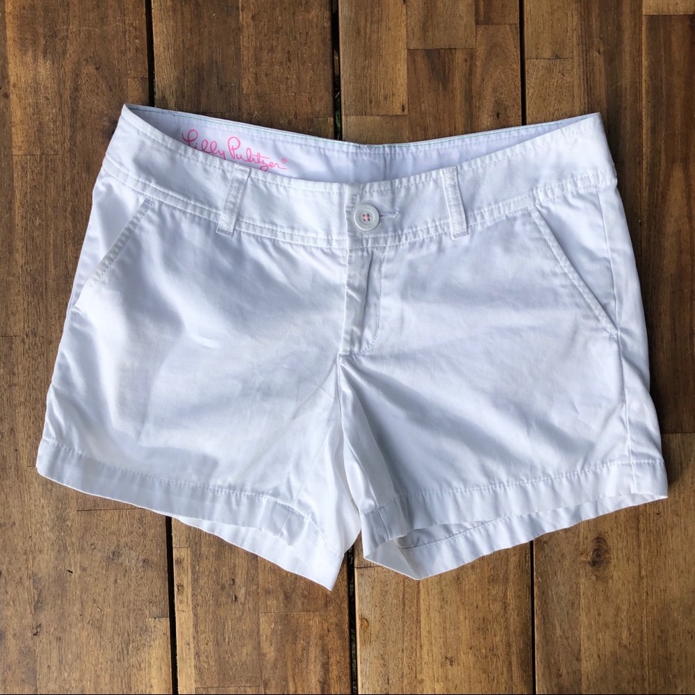 Lilly Pulitzer White Cotton Callahan Short Shorts
